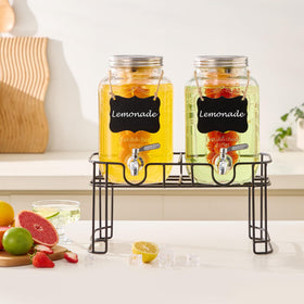 FUNGLIJIE glass dispenser with fruit infuser ready to add fruit and flavor