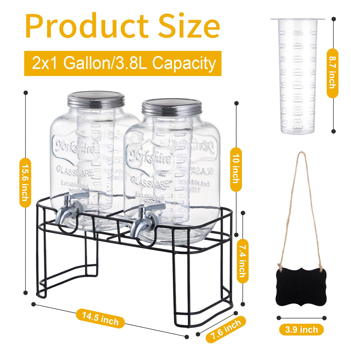 FUNGLIJIE party dispenser with fruit infuser showcases lemonade and sun tea