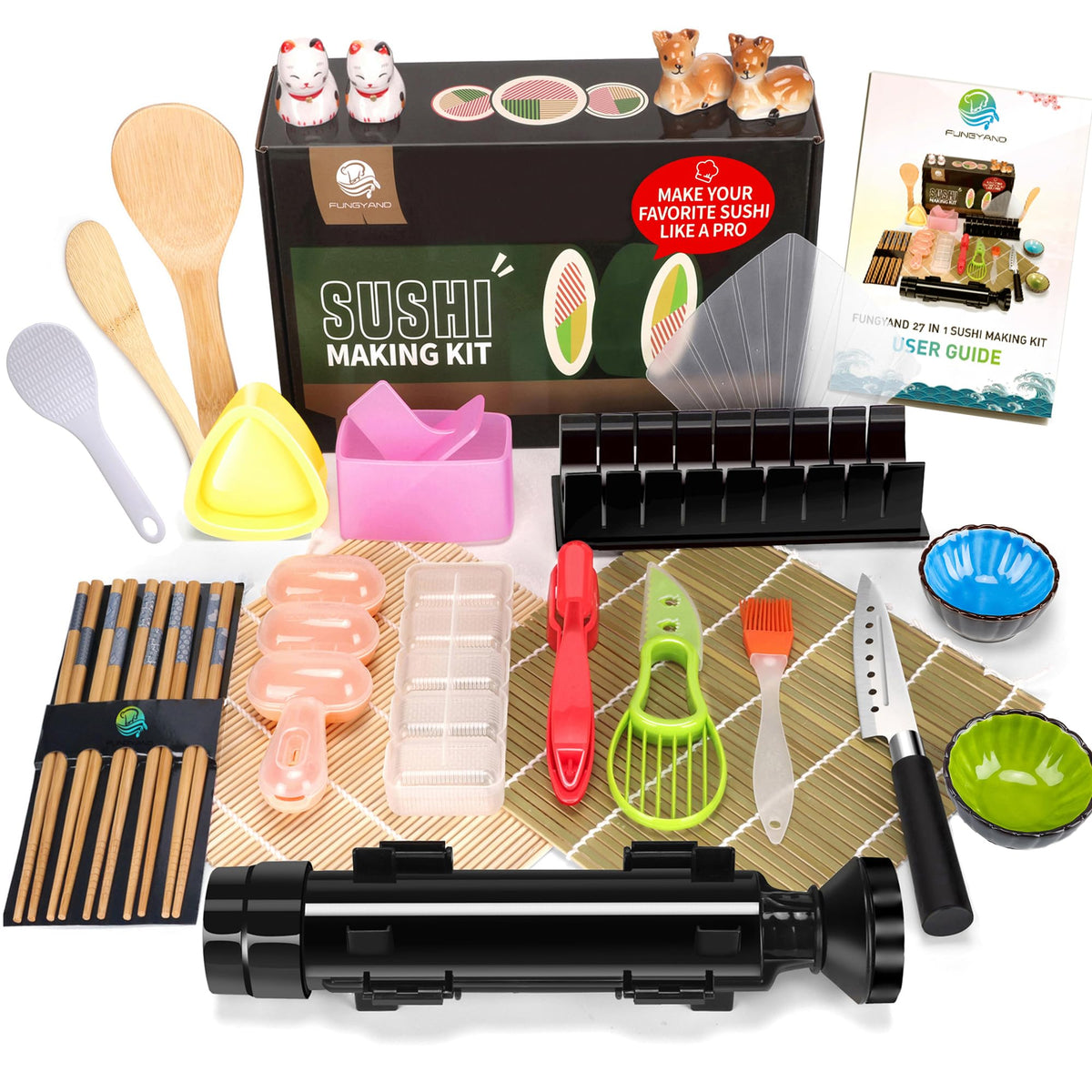 FUNGYAND Sushi Bazooka roller for quick, even rolls.