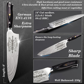 Funistree ergonomic Pakka wood handle full tang for comfortable, balanced cutting