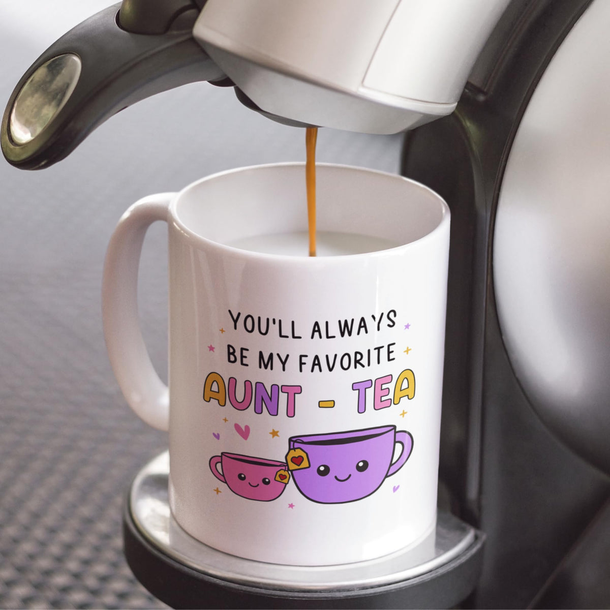 FUNITZ Aunt Tea Mug close-up ink print with fade-resistant details