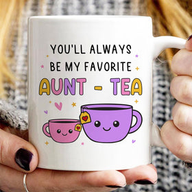 FUNITZ Aunt Tea Mug microwave-safe for quick reheats during busy mornings