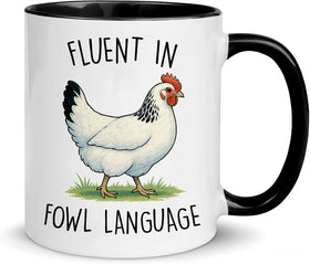 FUNITZ fluent in fowl language mug front view for Mother's Day gift