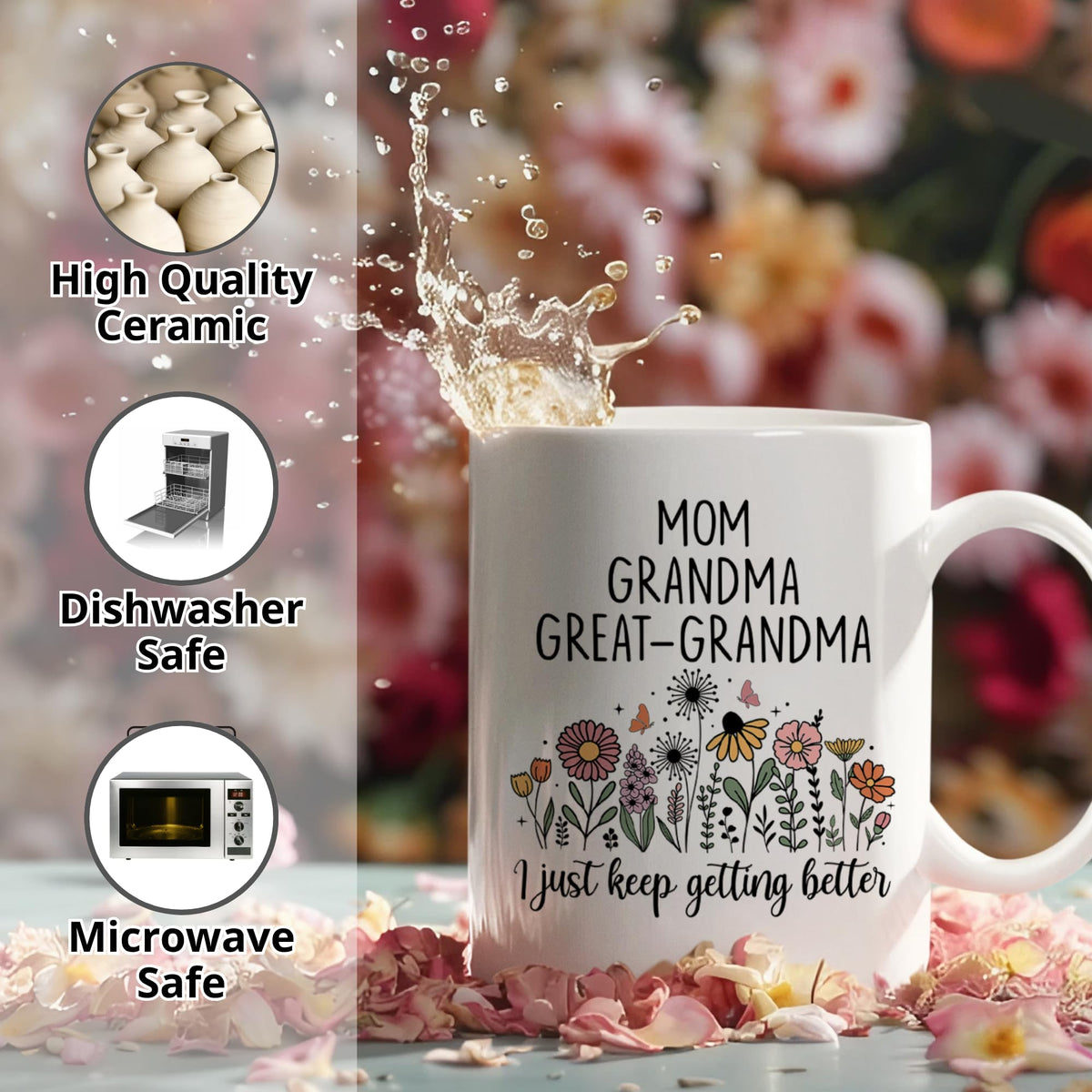 FUNITZ holiday-ready great grandma mug suitable for Christmas and celebrations.