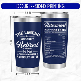 FUNITZ humorous retirement gift tumbler adds practical fun to his routine