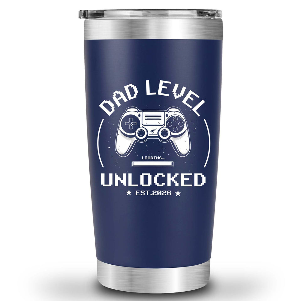 FUNITZ Promoted to Dad 2026 tumbler front graphic for on-the-go use.