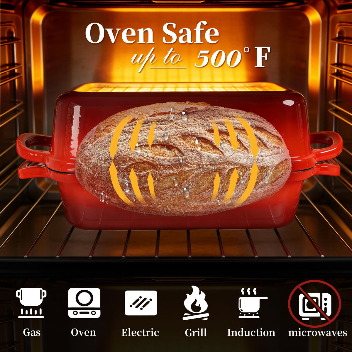 FUNKYLEE loaf pan with ergonomic handles for safe transfers.