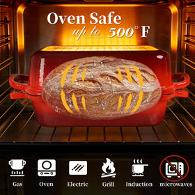 FUNKYLEE loaf pan with ergonomic handles for safe transfers.