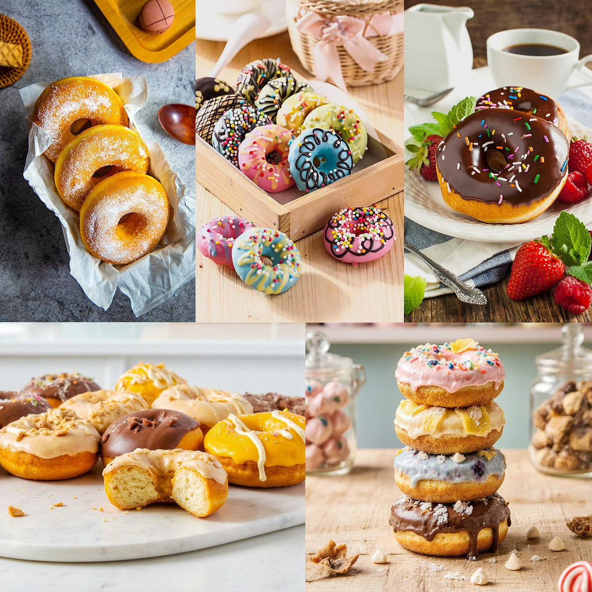 FUNLAVIE easy-release donuts emerging from pan.