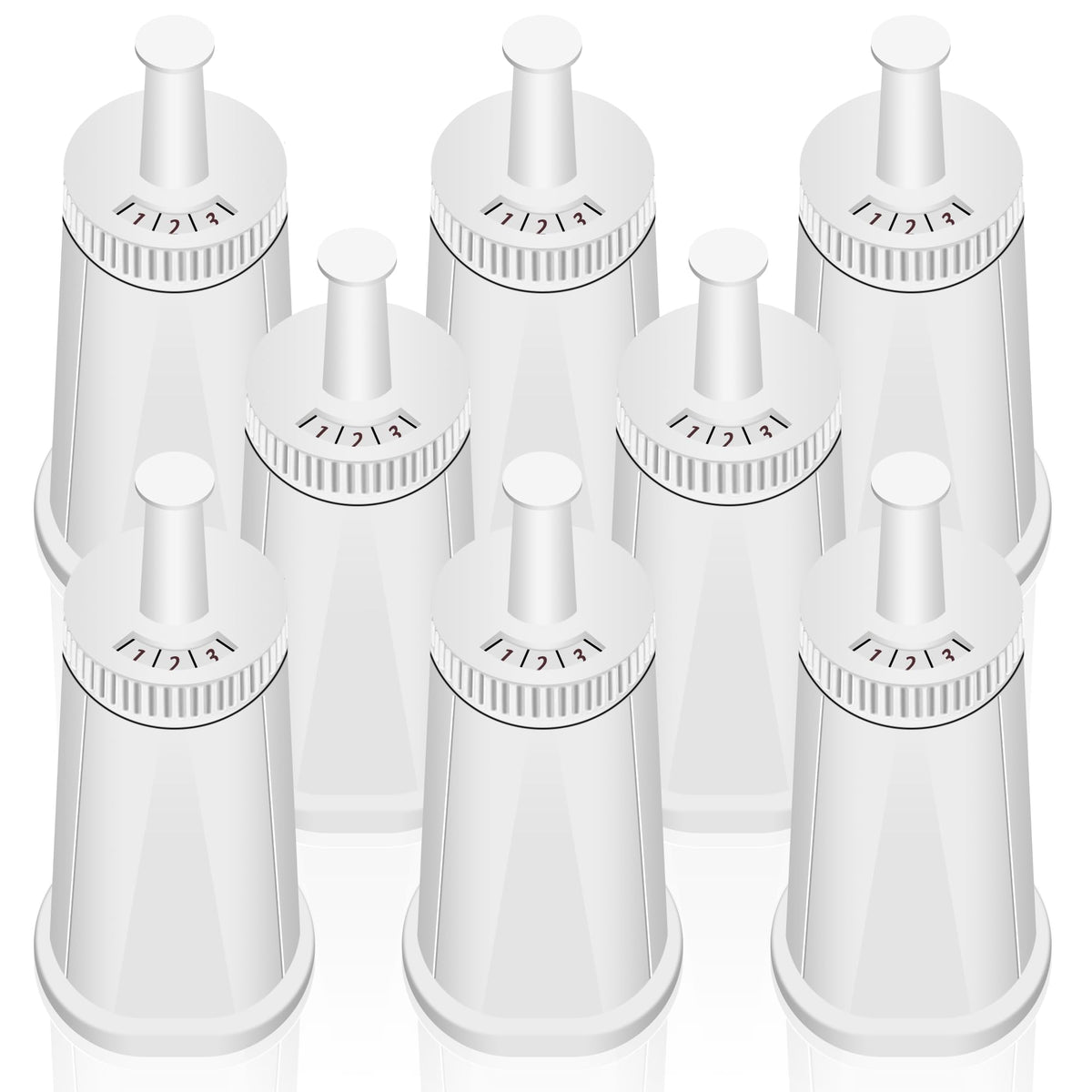 Funmit 8-pack water filter for Breville, front view, improving filtration performance for espresso