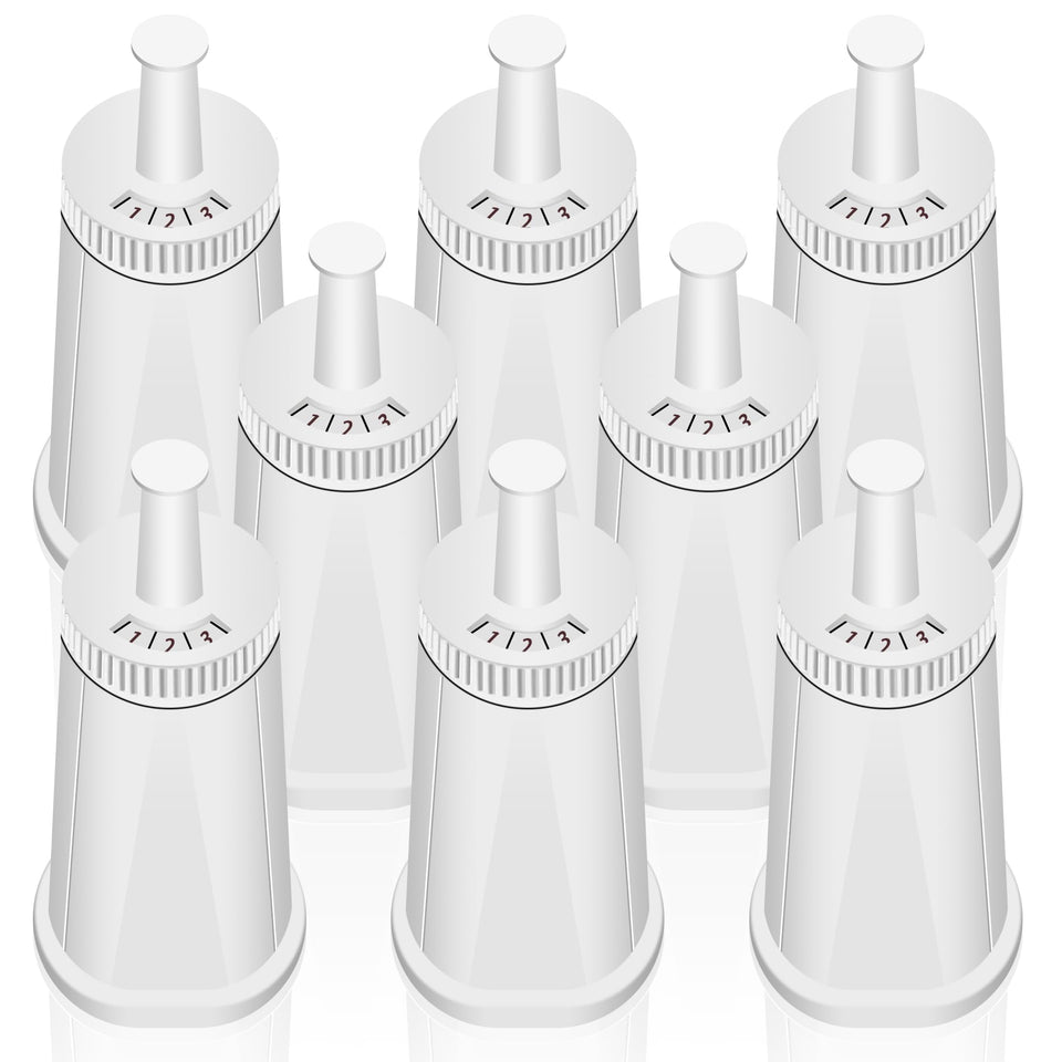 Funmit 8-pack water filter for Breville, front view, improving filtration performance for espresso