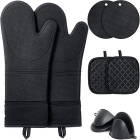 Funnydin 8-piece oven mitts set overview providing versatile protection in the kitchen.