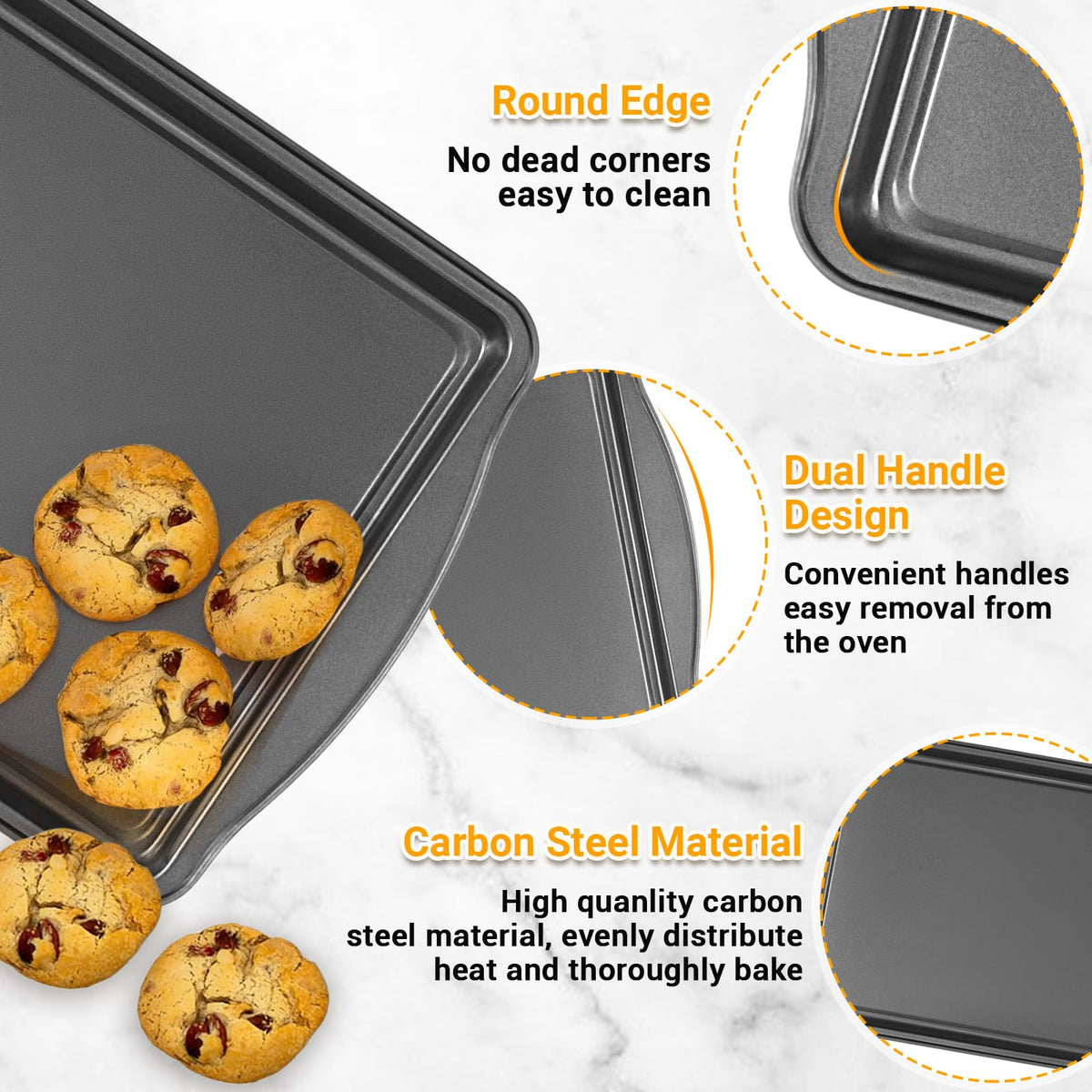 Funnydin 13-inch baking pan ideal for small batches and easy handling.