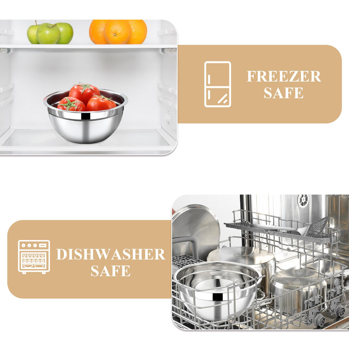 Funnydin dishwasher-safe bowls and lids for easy cleanup.