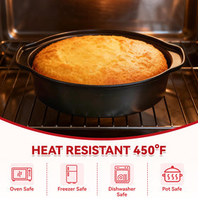 Funnydin easy-grip handles provide secure oven handling