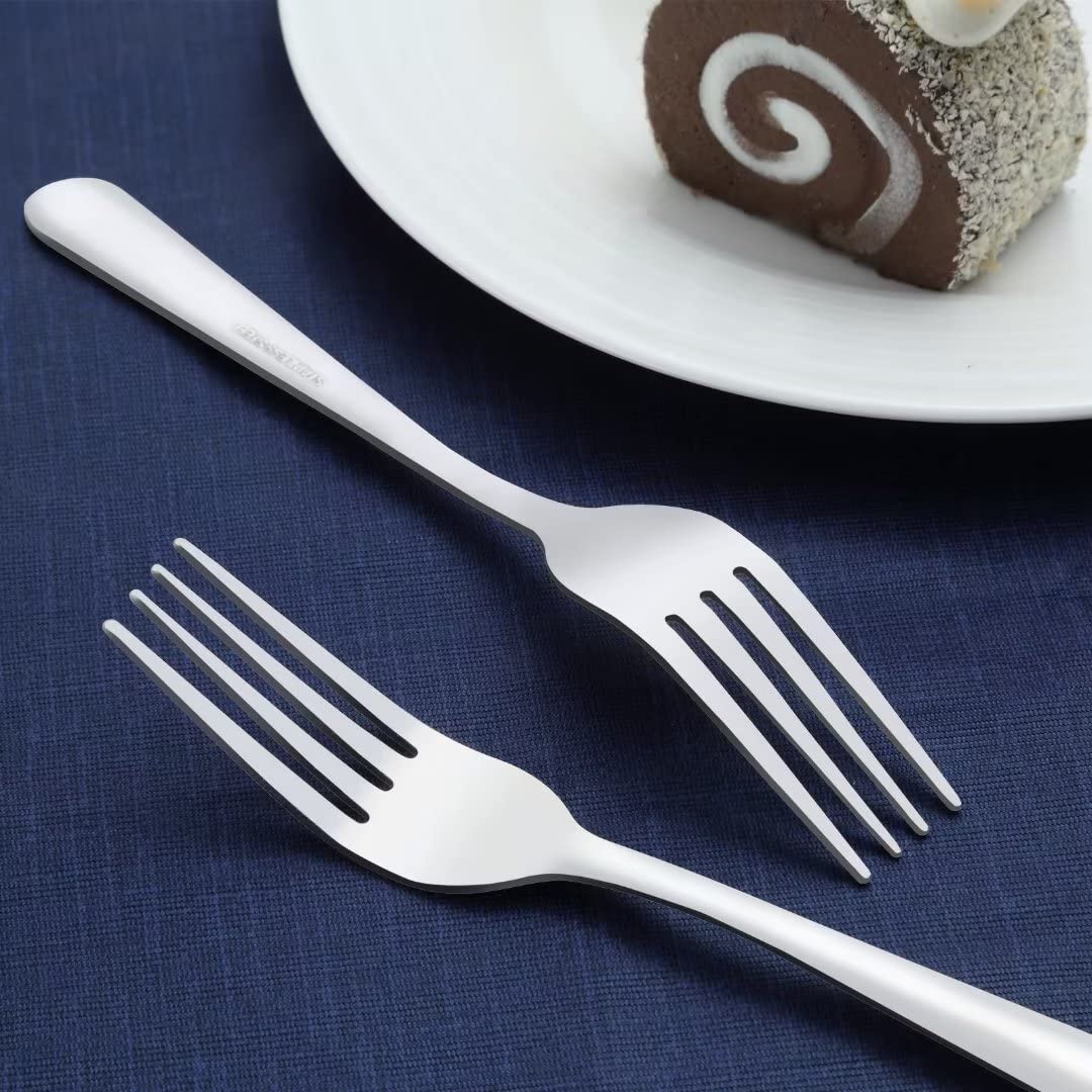 Funnydin ergonomic table forks with rounded handles for comfortable grip