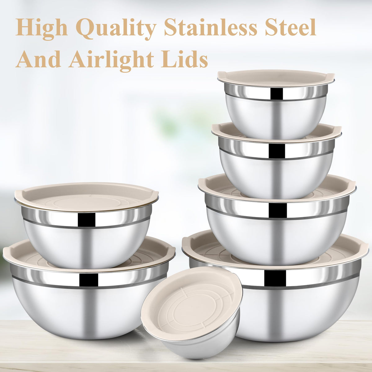 Funnydin lidded mixing bowls 1.5qt, perfect for dressings and whisking.