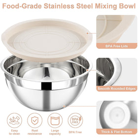 Funnydin lidded mixing bowls 3.5qt, great for large mixes and fruit prep.
