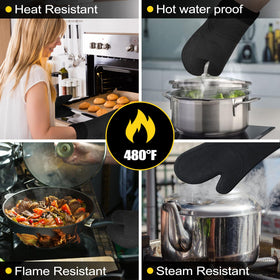 Funnydin waterproof silicone design keeps hands dry when handling steam and liquids.