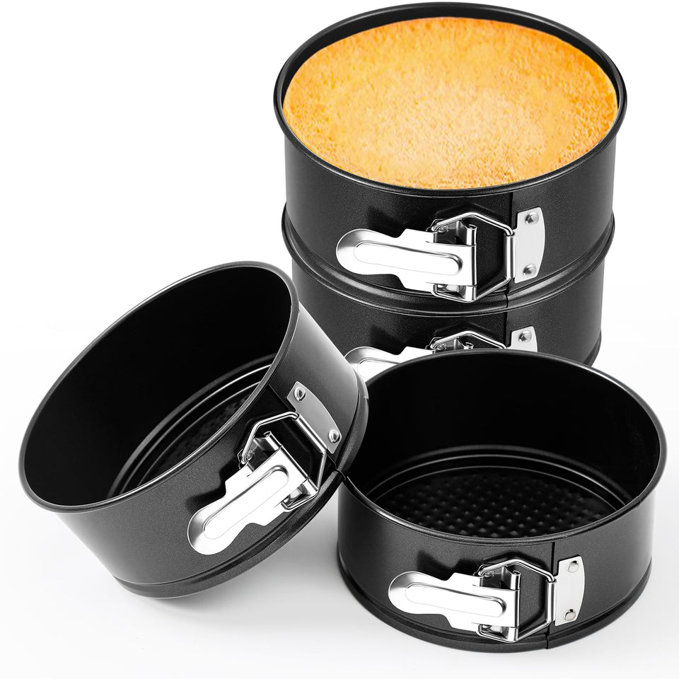 Funnymoom 4pc 6in springform pan set for versatile baking in home kitchens