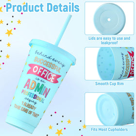 Funnymoom blue administrative cup with straw and lid, stable and easy to clean.