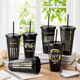 Funnymoom ergonomic 24oz plastic tumbler for easy handling during long shifts