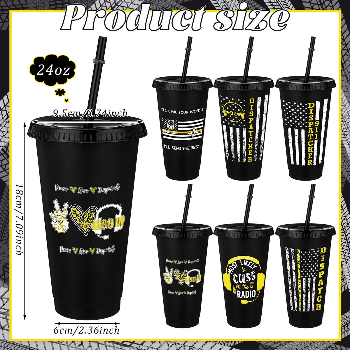 Funnymoom six-design dispatcher-themed tumbler for celebrations and office gifting