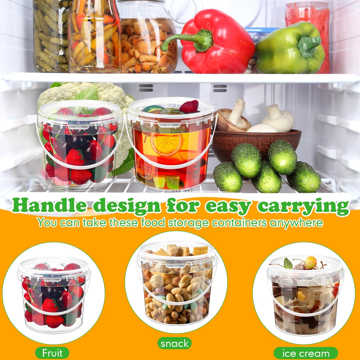 Funnymoom stackable ice cream tubs maximize kitchen storage and space.
