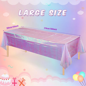 FunnyPars disposable tablecloth with shiny holographic finish for quick cleanup