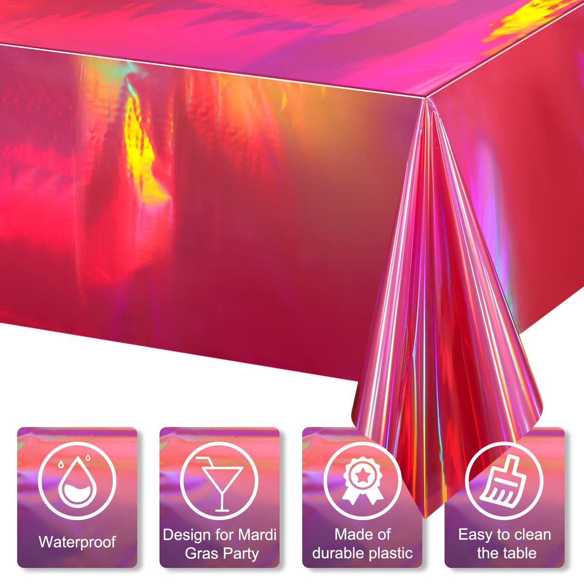 FunnyPars holographic design close-up highlights reflective shine and spill protection