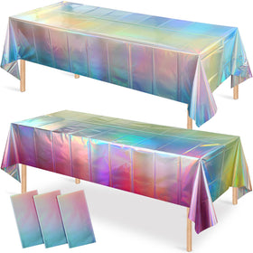 FunnyPars iridescent pastel tablecloths main view show gradient shimmer for a festive table