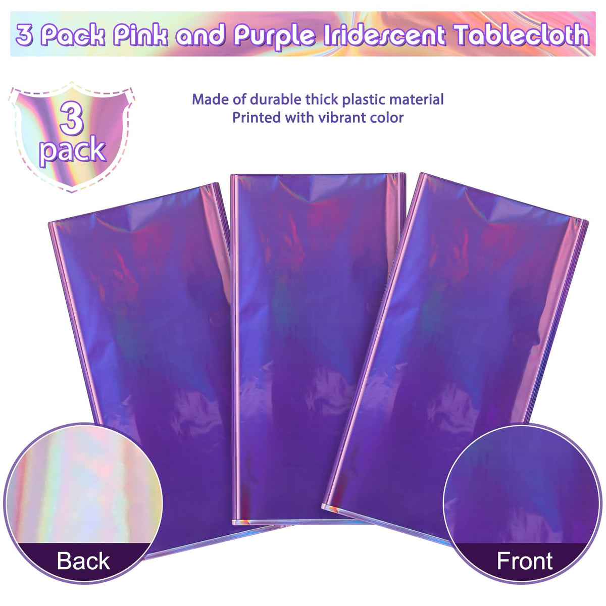 FunnyPars waterproof pink-purple tablecloth protects surfaces while keeping styling intact.