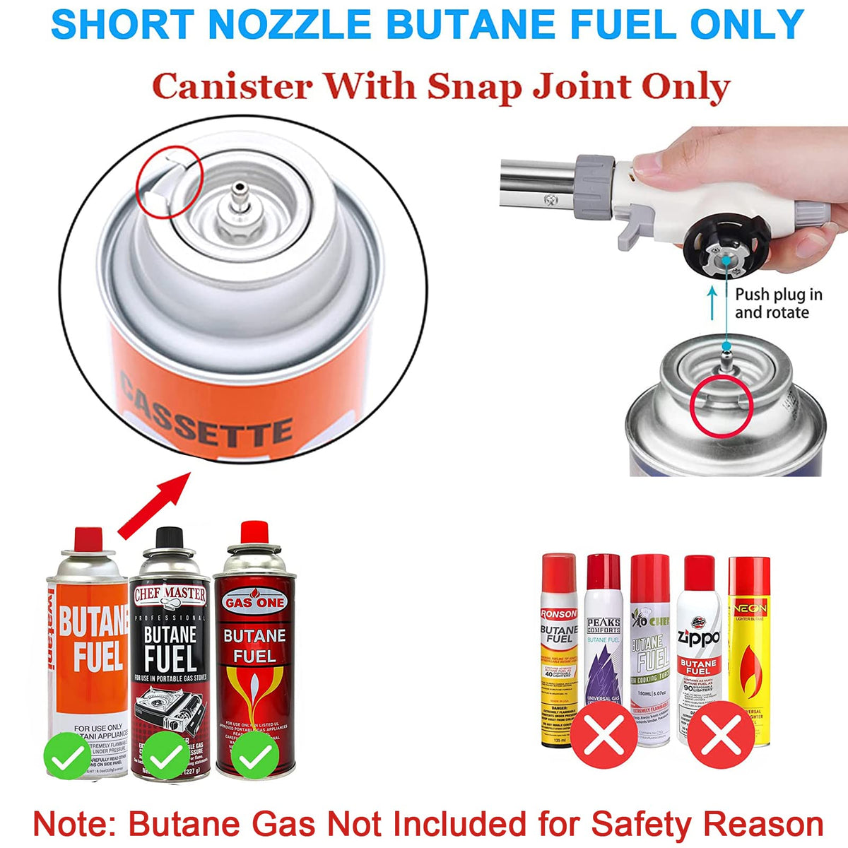 FunOwlet kitchen torch with piezo ignition for easy start
