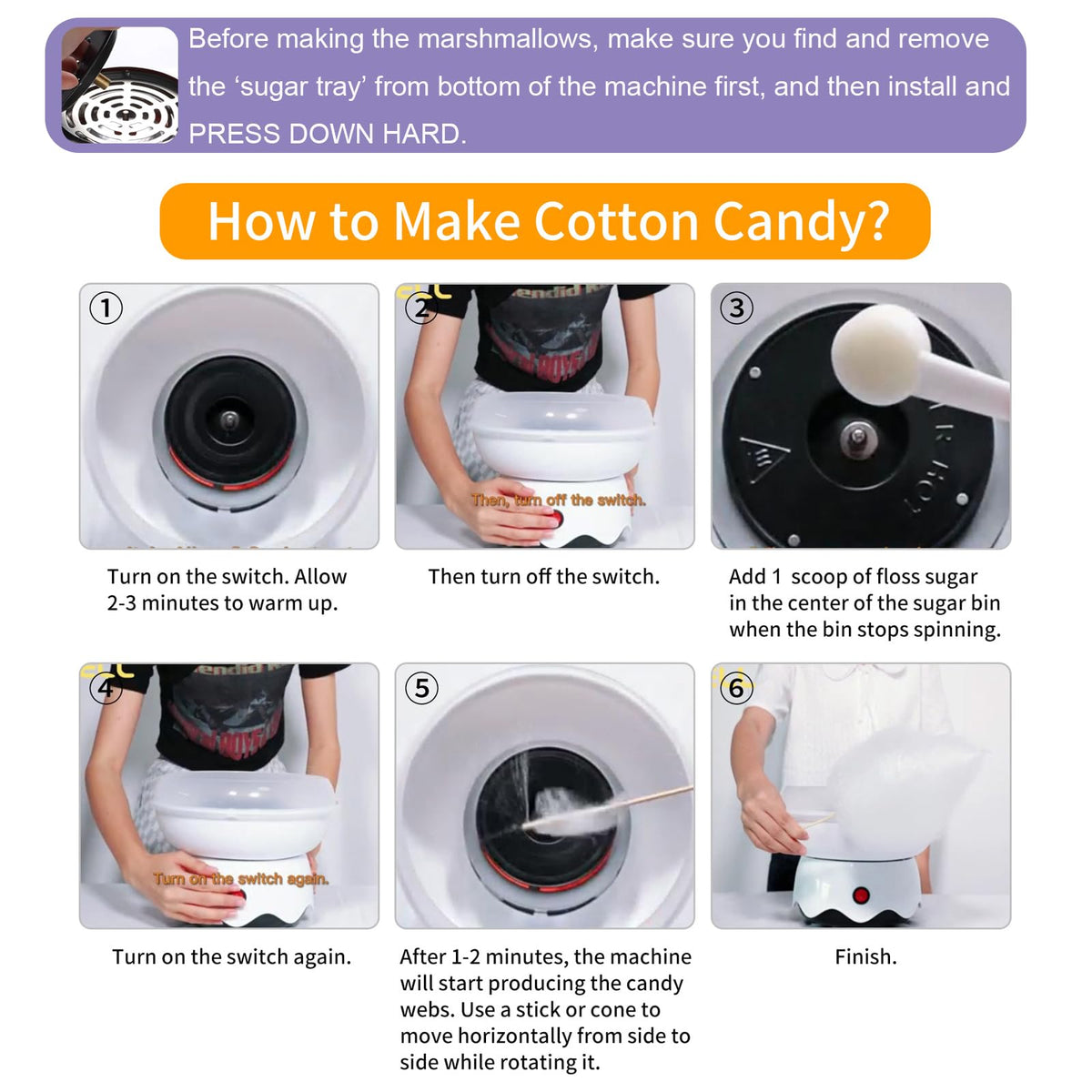 FUNTELL Mini detachable parts for easy, thorough cleaning after use