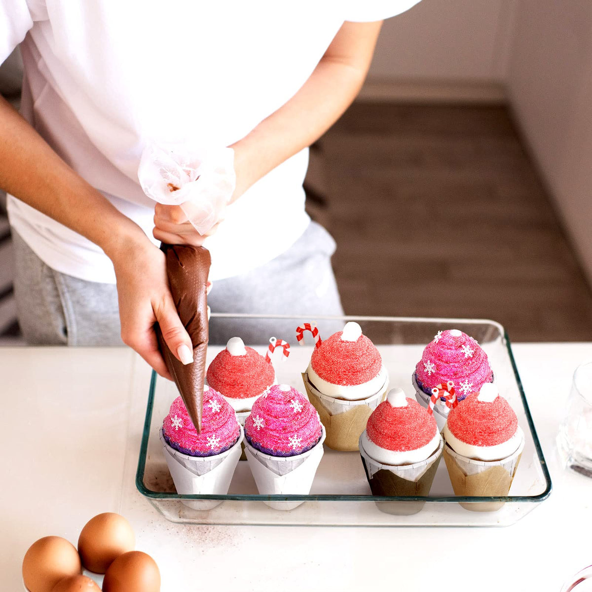 Funtery mini tulip cupcake liner at wedding table, adds refined dessert display.