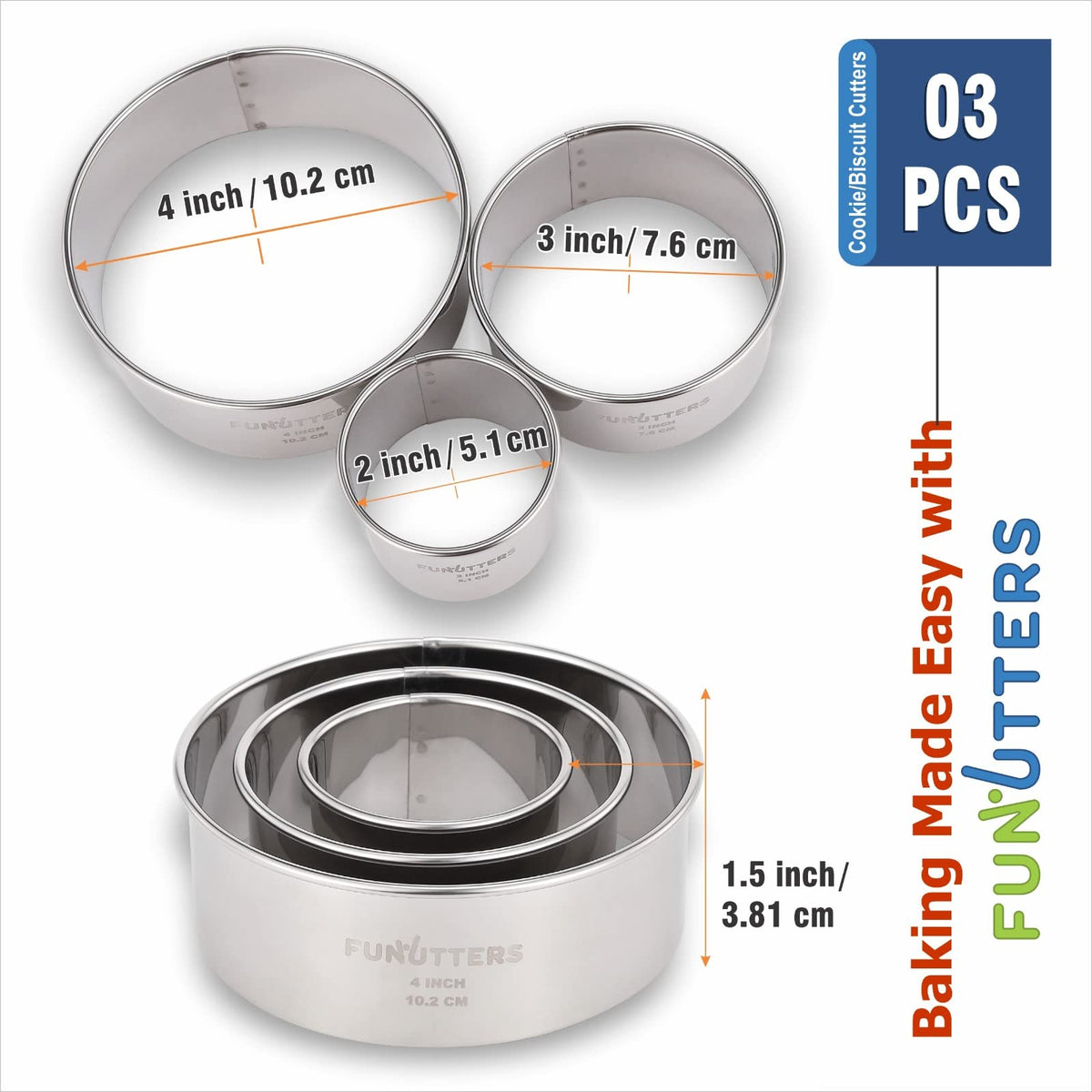 Funutters cookie-cutter-set-3in enables versatile shapes for biscuits.