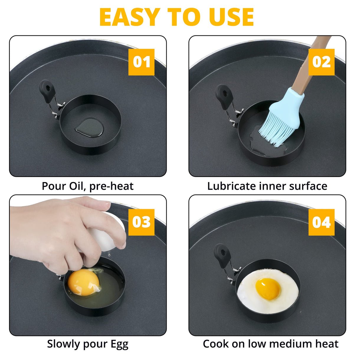 FUNUTTERS foldable-handle egg ring saves kitchen space