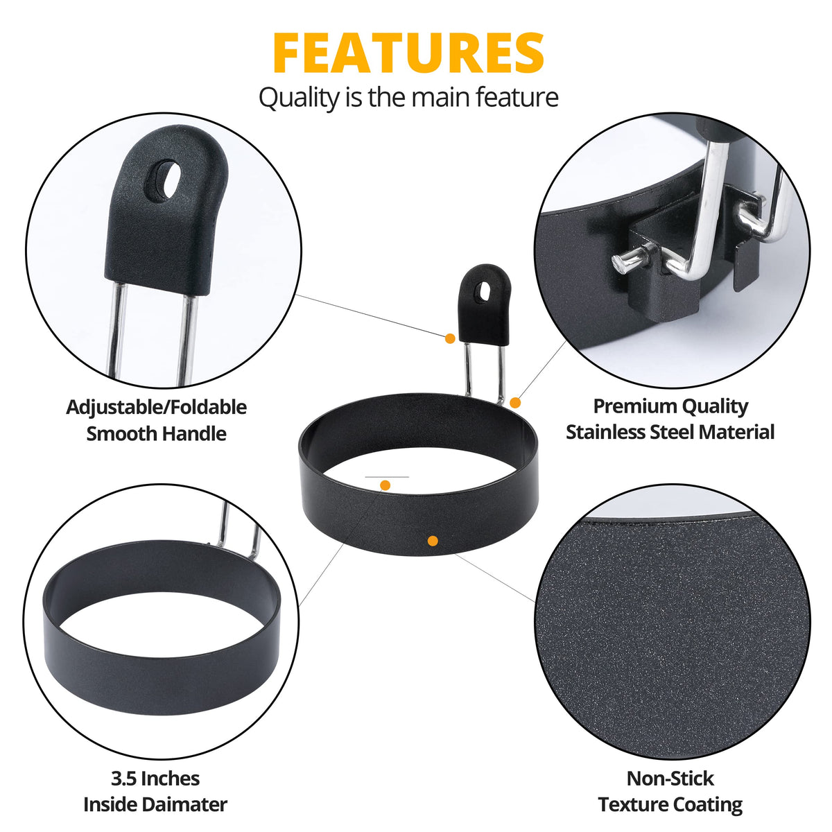 FUNUTTERS egg ring used for omelets, muffins, and pancakes