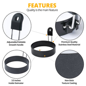 FUNUTTERS egg ring used for omelets, muffins, and pancakes