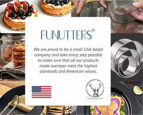 Funutters-oven-safe-350f shows safe baking up to 350F.