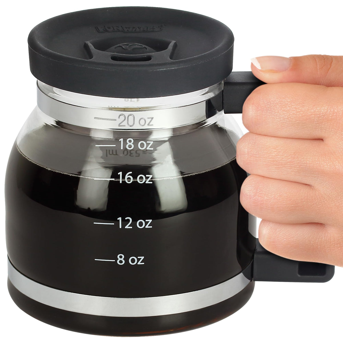 Funwares Cupa Joe mug in glass with 20oz capacity for bold morning coffee.