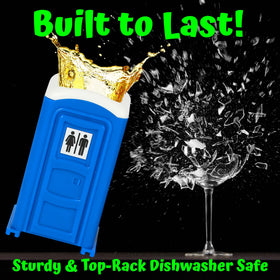 Funwares durable plastic porta-potty shot glasses built for long-lasting party use.