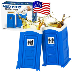 Funwares porta-potty shot glasses set 2oz, ideal for bold party humor and social selfies.
