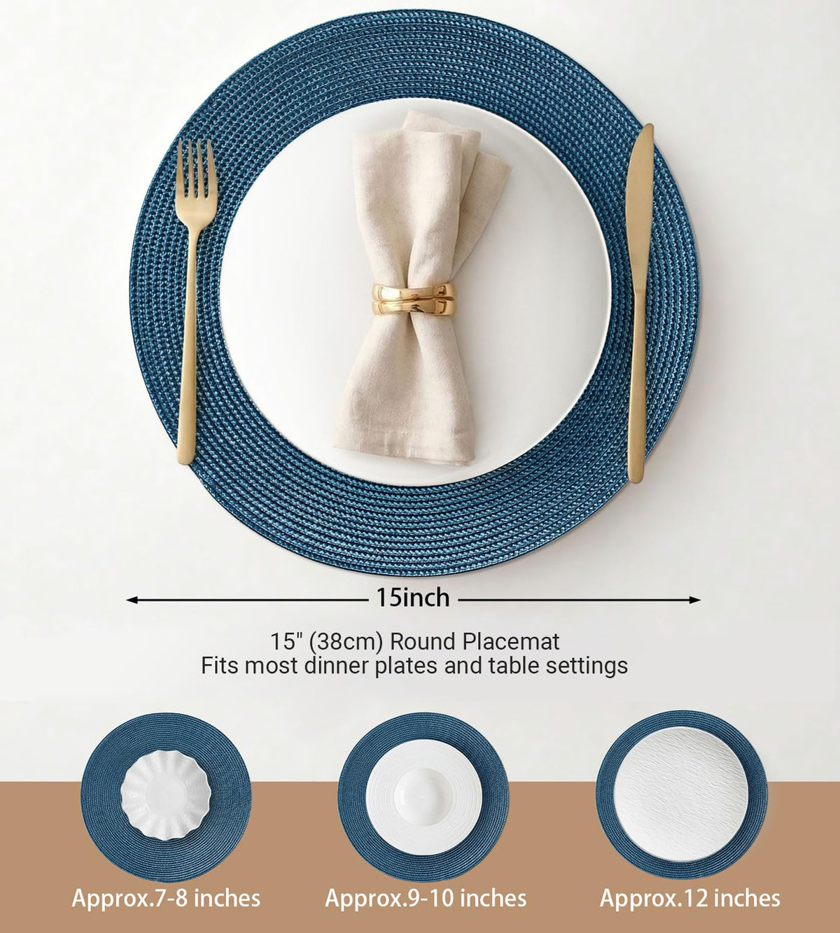 Close-up weave of FunWheat placemats highlighting durable polypropylene.