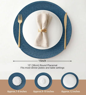 Close-up weave of FunWheat placemats highlighting durable polypropylene.