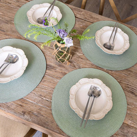 FunWheat placemats are easy to clean with soap and water.