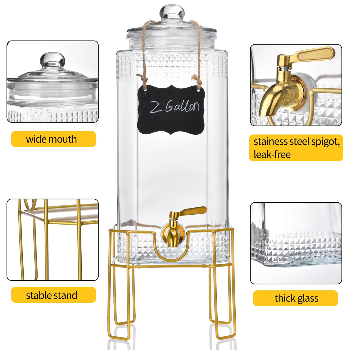 FUREEY dispenser on a gold stand elevating the beverage presentation.