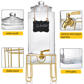 FUREEY dispenser on a gold stand elevating the beverage presentation.