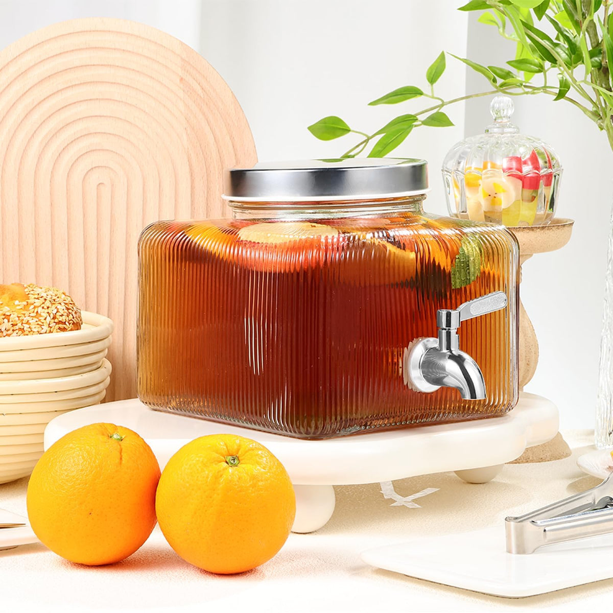FUREEY one-gallon dispenser ice-friendly design preserves beverage temperature