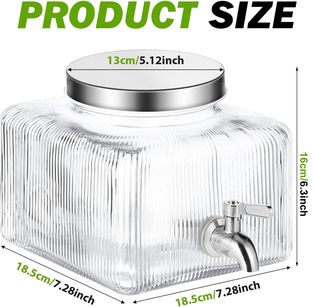 FUREEY one-gallon dispenser with stainless steel spigot for reliable, drip-free serving